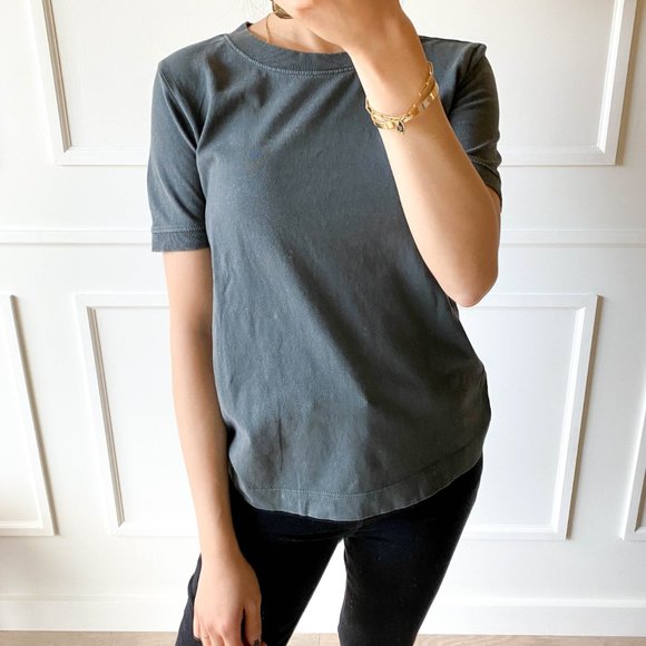 NEW Zara Sea Grey / Blue Tee - Small - Picture 3 of 10